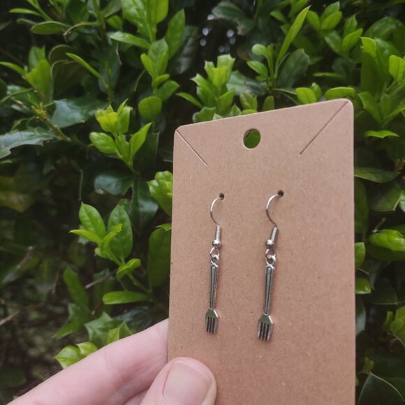 Miniature Fork Earrings - Picture 4 of 8